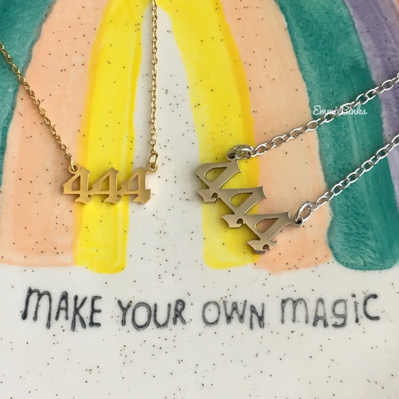 💥3for$28 New Angel Number 444 Numerology Minimalist Stainless Steel Necklace - Picture 9 of 11